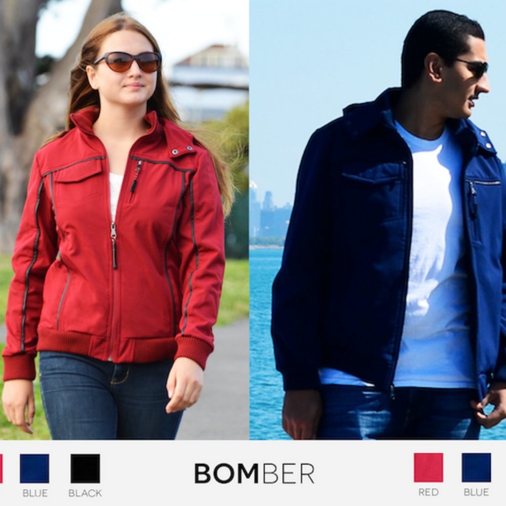 Baubax travel bomber jacket in Blue: Version 1